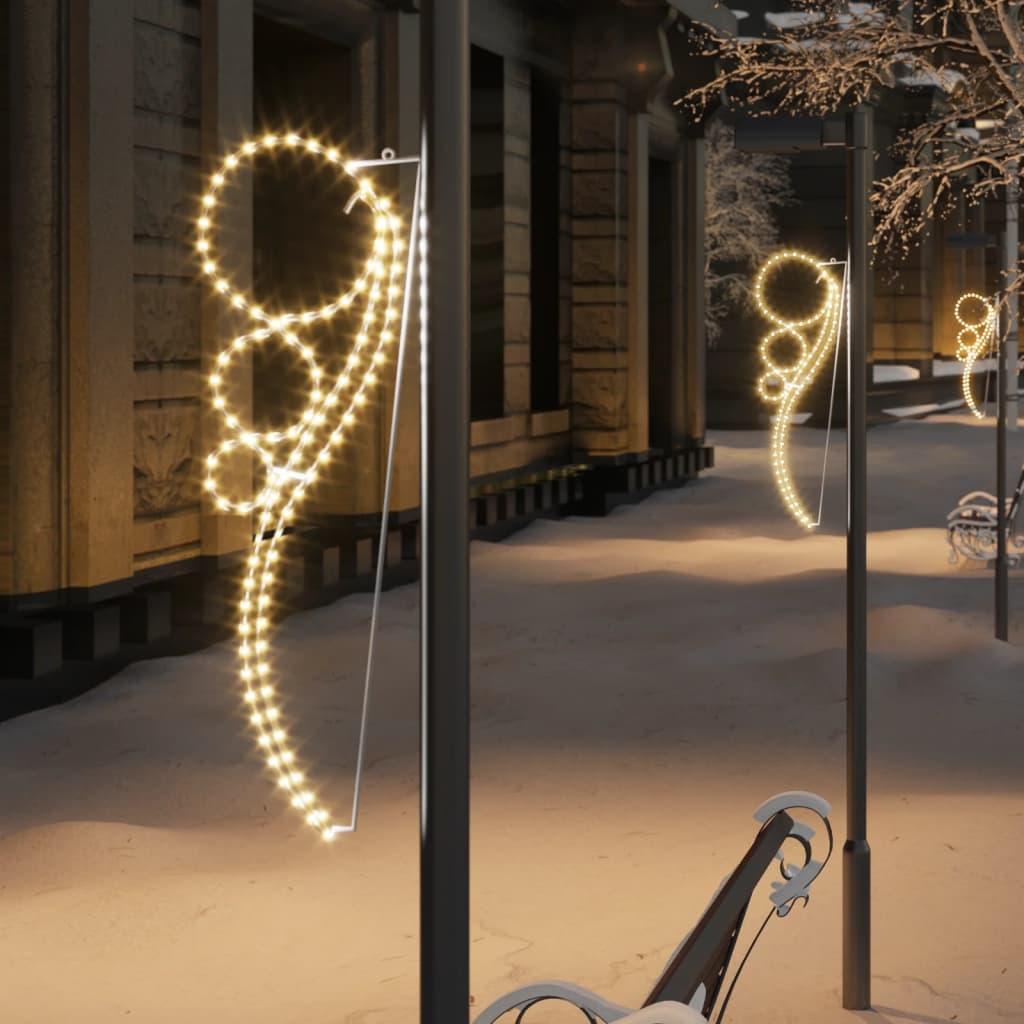 vidaXL Rope Light Set of 8 Warm White Steel, PVC Decorative Inlays image