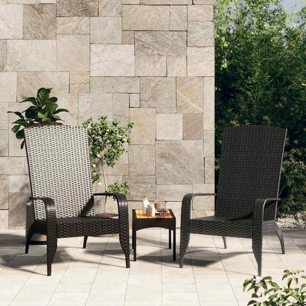 vidaXL Garden Adirondack Chair Black Poly Rattan image