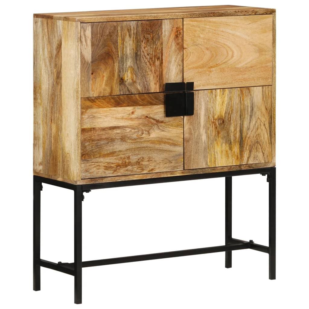 vidaXL Highboard Rough mango wood, black image