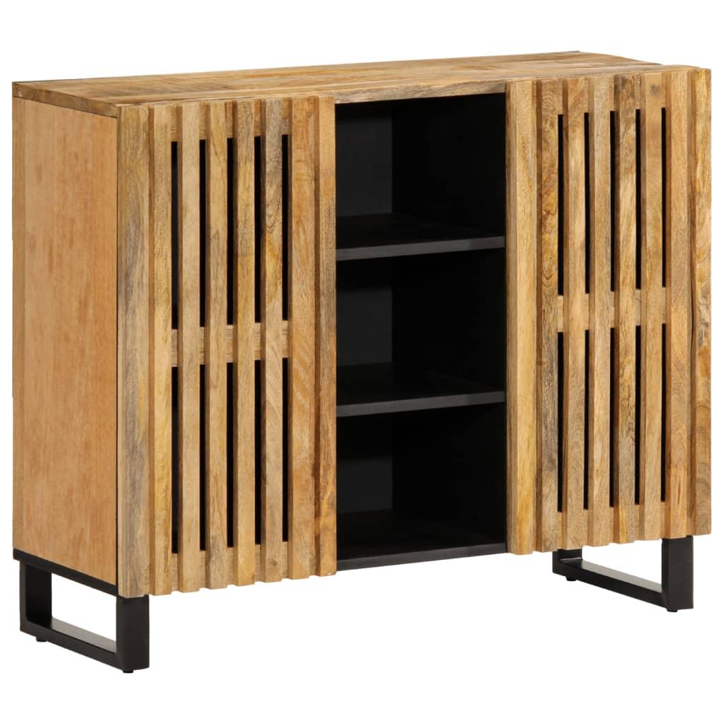 vidaXL Sideboard Rough Mango Wood, Steel Solid Mango Wood, Steel Medium image