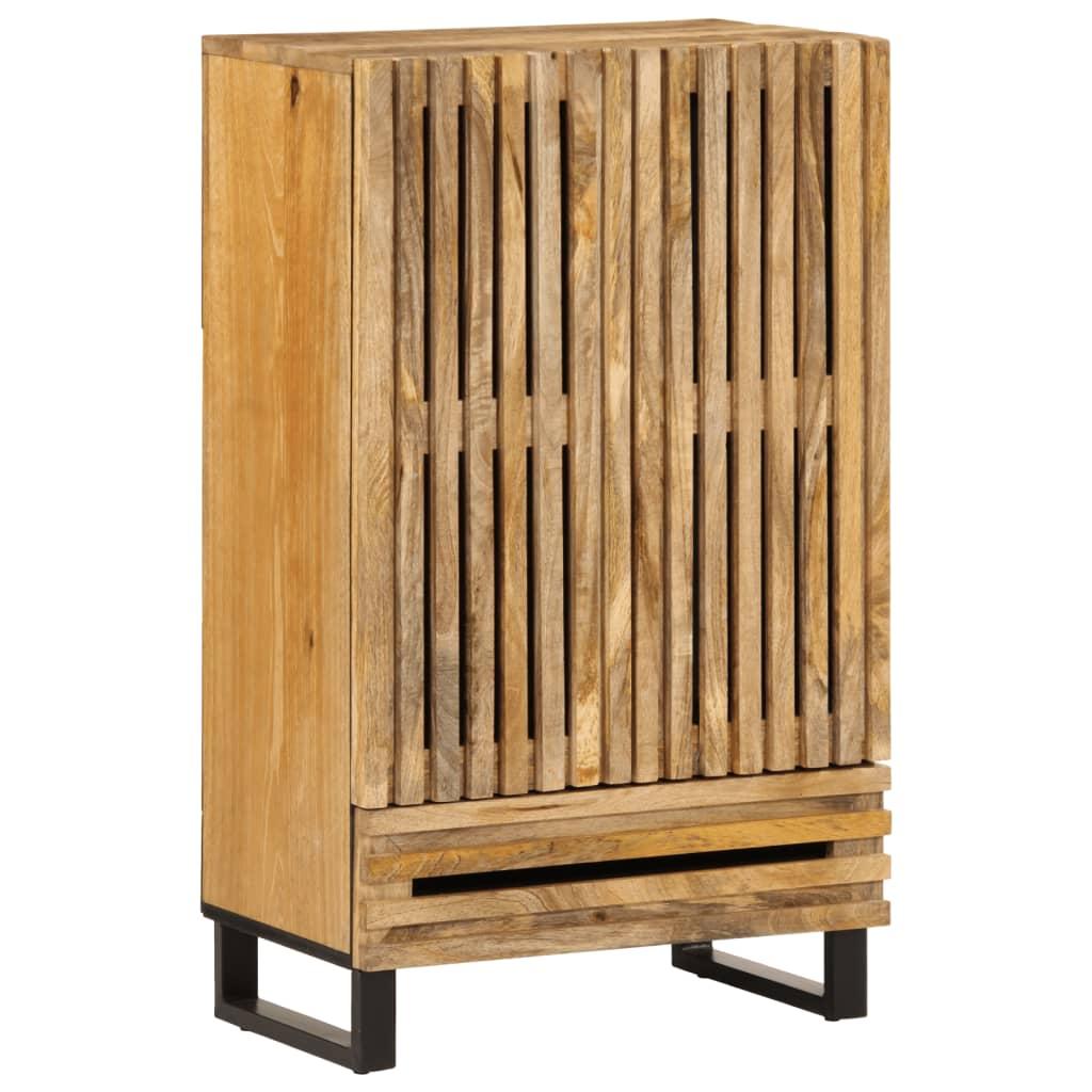 vidaXL Highboard Rough Mango, Steel Solid Rough Mango Wood, Steel Tall image