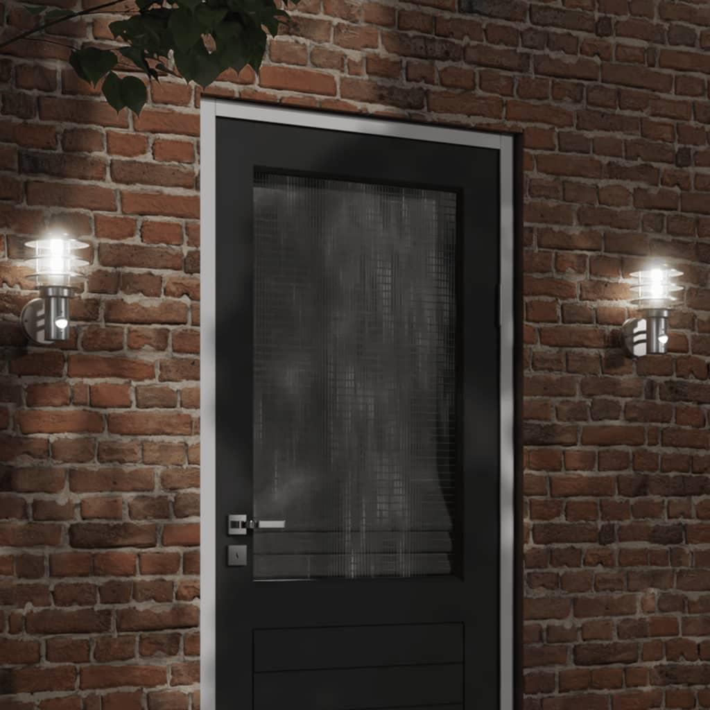 vidaXL Outdoor Wall Light Silver Stainless steel, Polycarbonate Medium image