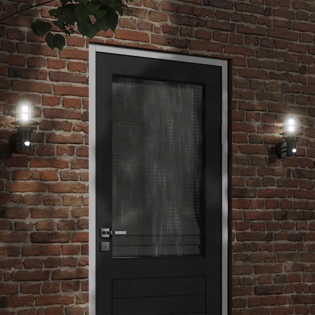 vidaXL Outdoor Wall Light Black Stainless Steel, Polycarbonate image