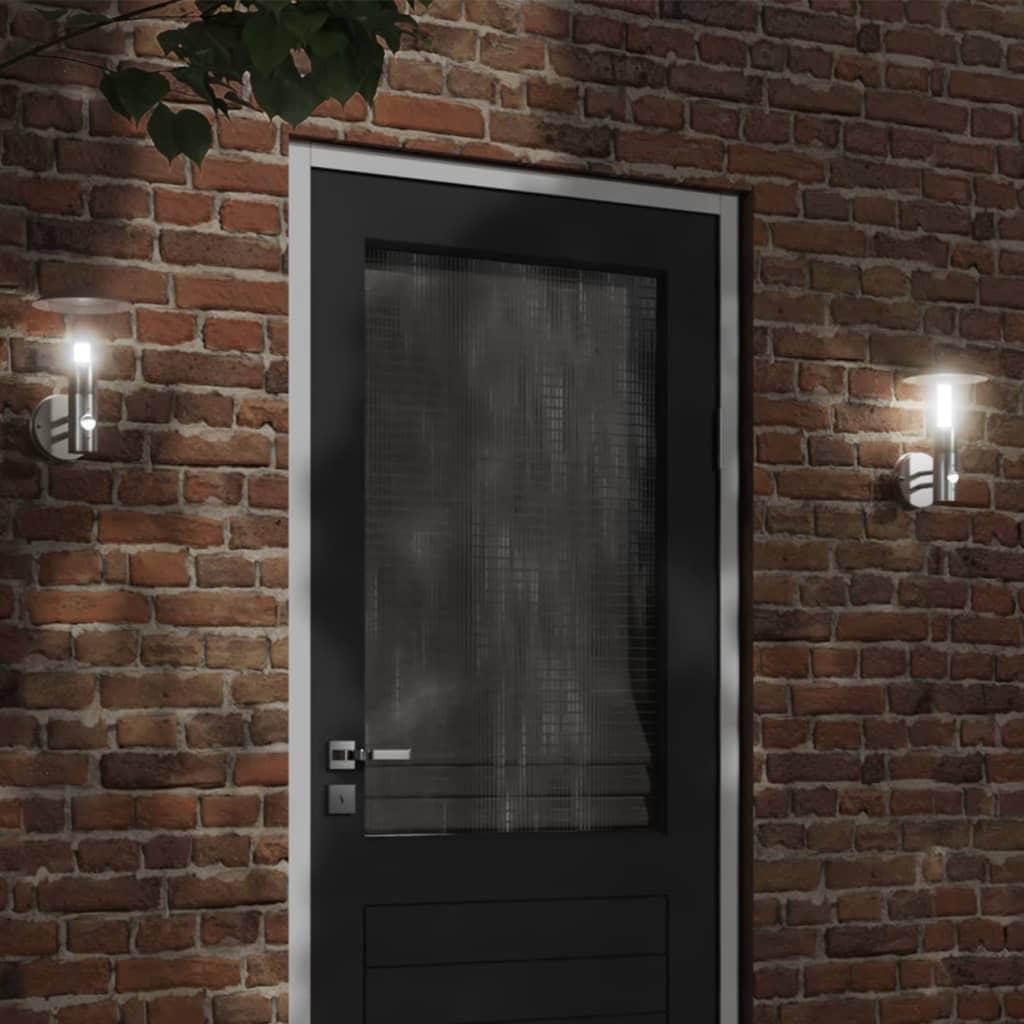 vidaXL Outdoor Wall Light Silver Stainless steel, Polycarbonate Standard image
