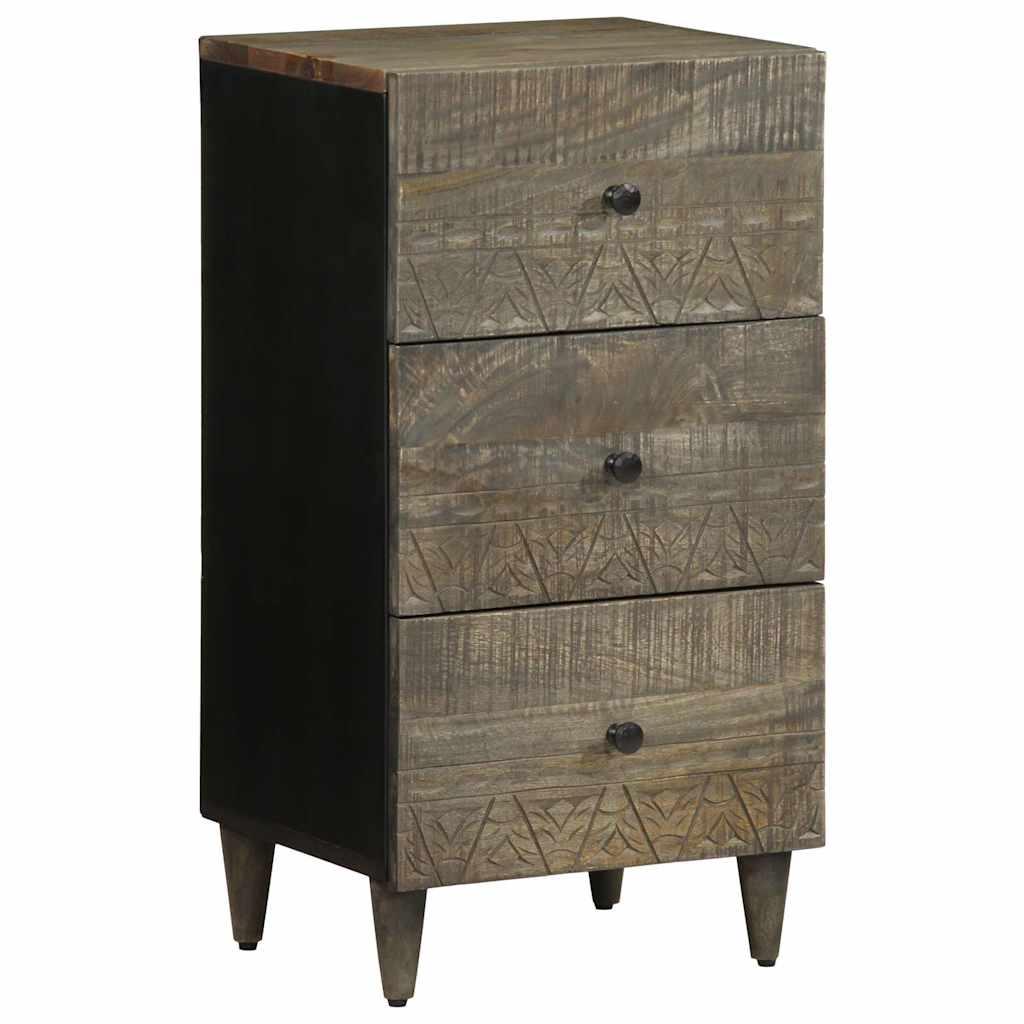 vidaXL Sideboard Black Solid Mango Wood Medium Sideboard Rectangular image