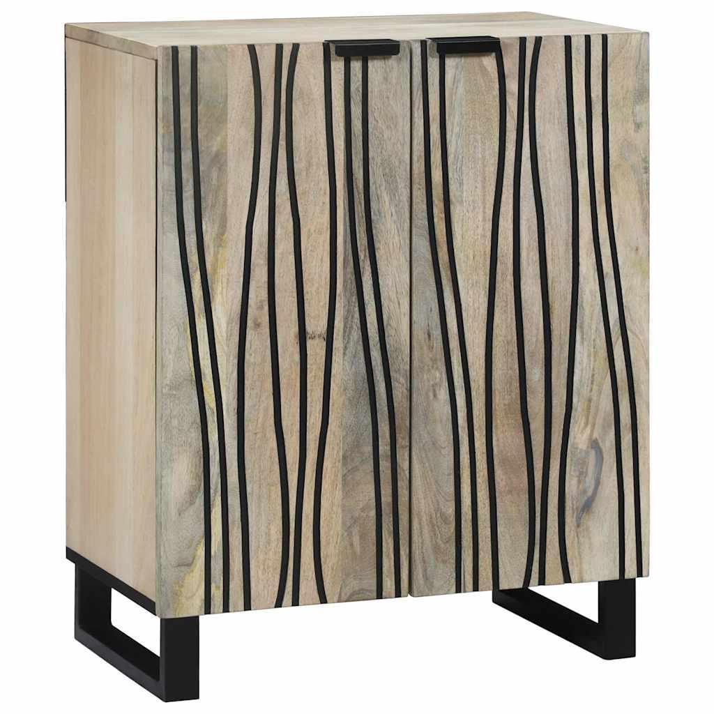 vidaXL Sideboard White 23.62 x 13.19 x 29.53 in Solid Mango Wood image
