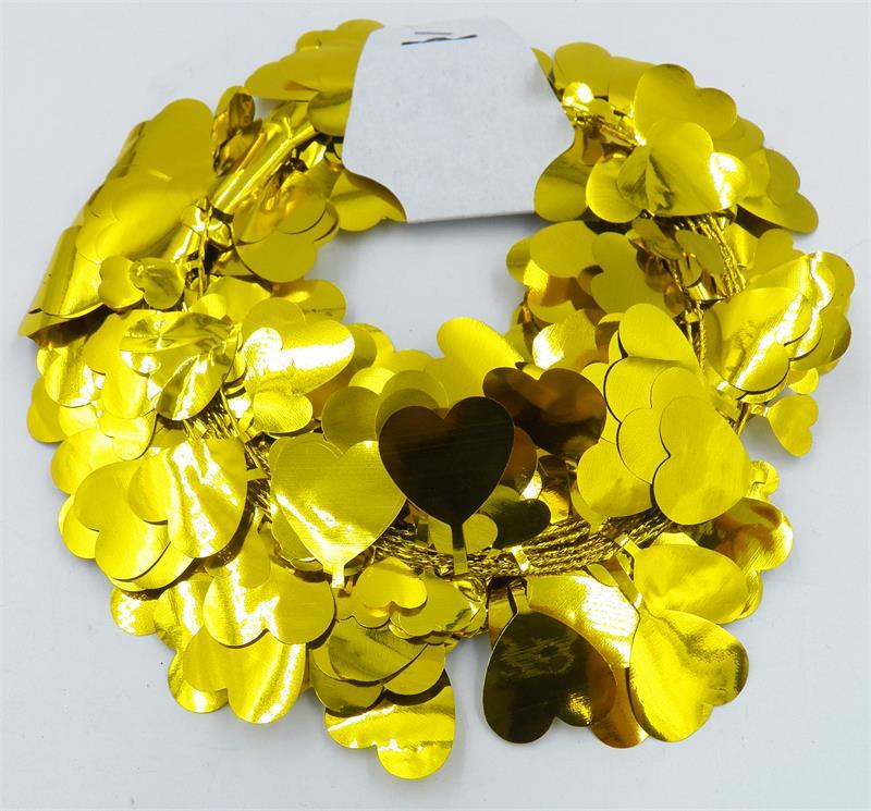Gold Wire Valentine's Day Garland With Hearts, 24.5 Feet Per Roll (Lot of 1 Roll) SALE ITEM image