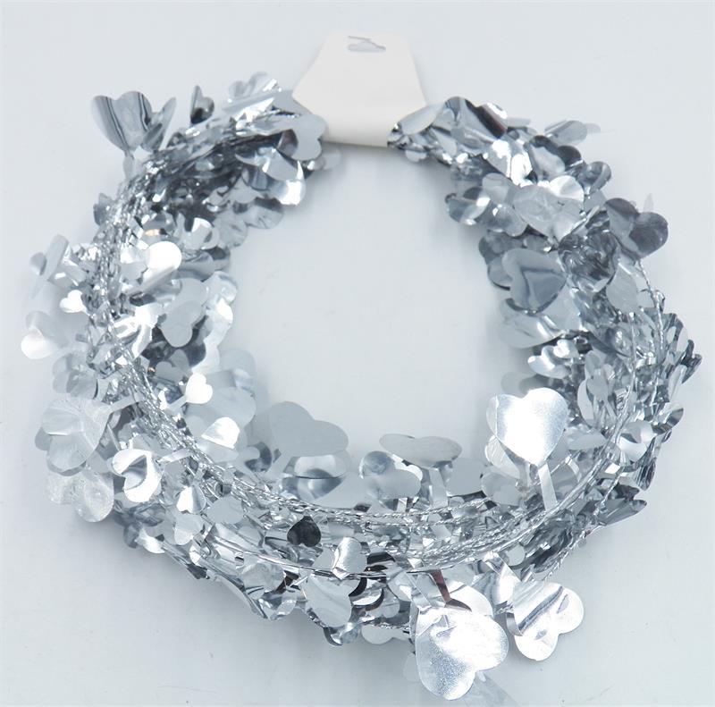 Silver Wire Valentine's Day Garland With Hearts, 24.5 Feet Per Roll (Lot of 1 Roll) SALE ITEM image