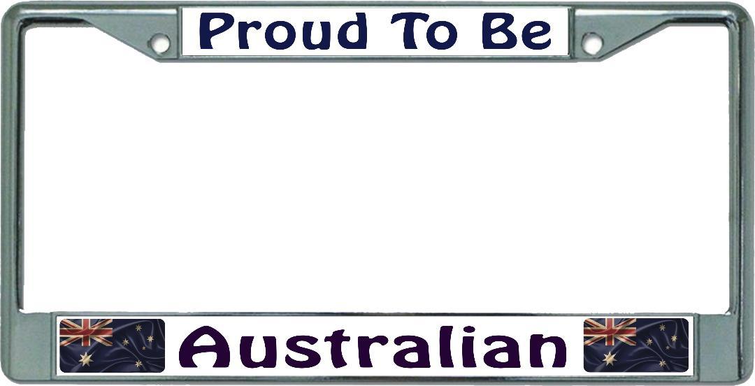 Proud To Be Australian Chrome License Plate Frame image