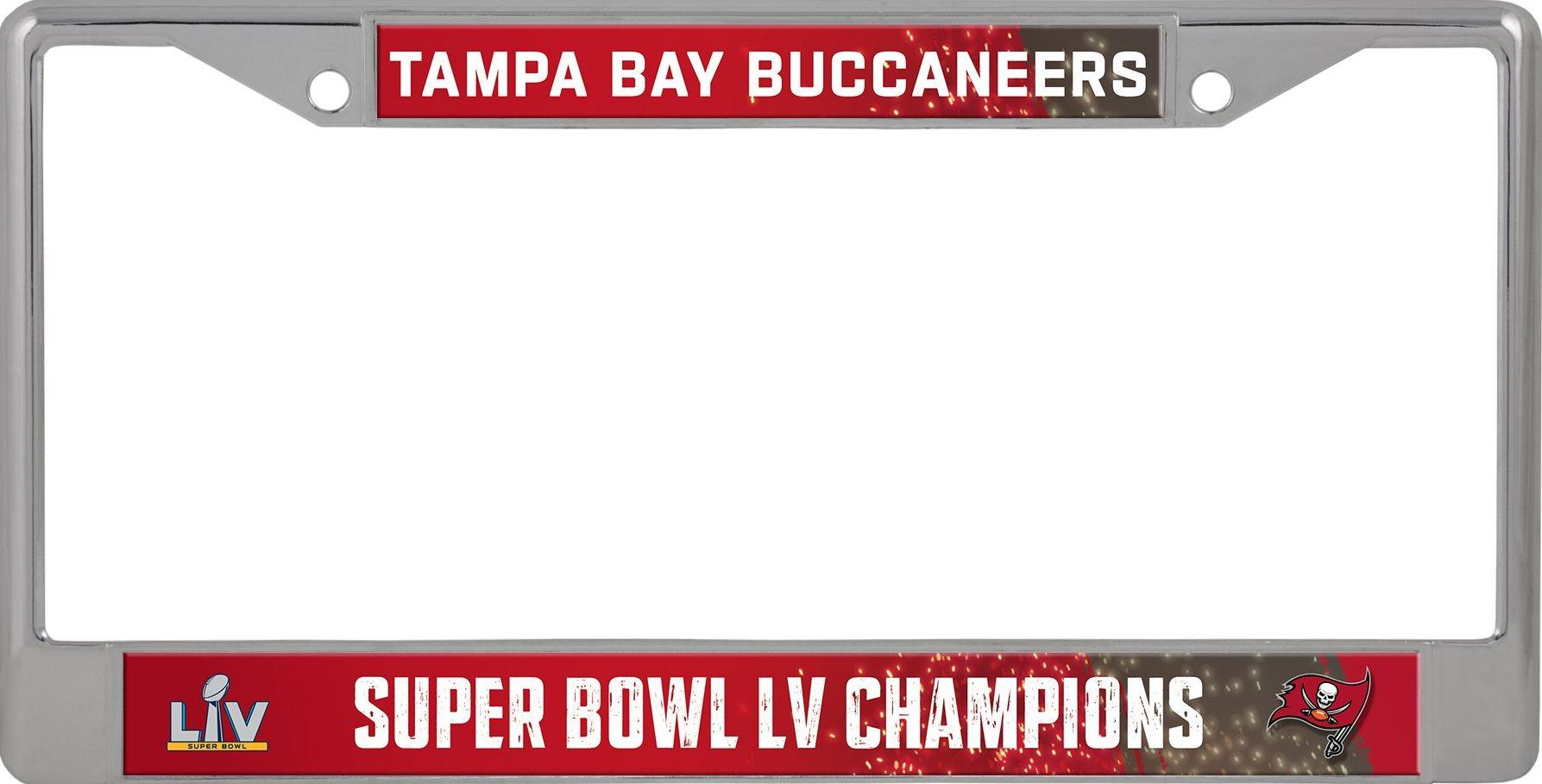 Buccaneers 2021 Super Bowl LV Champs Chrome License Plate Frame image