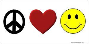 Peace Love Smile Photo License Plate image