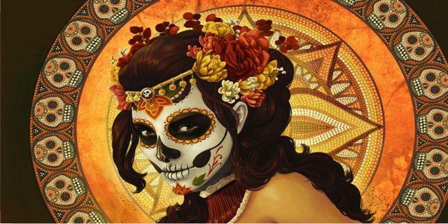 Day Of The Dead Sugar Skull Photo License Plate image