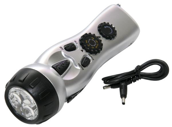 Dynamo Flashlight with Am/Fm Radio, Siren, and Cell Phone Charger image