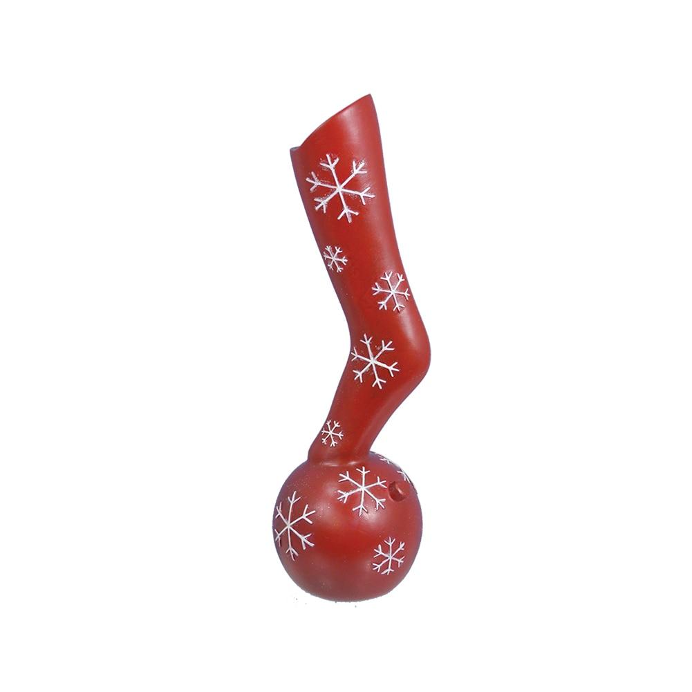 Snowflake Stocking Taper Candle Holder Red & White Resin 4x14H image
