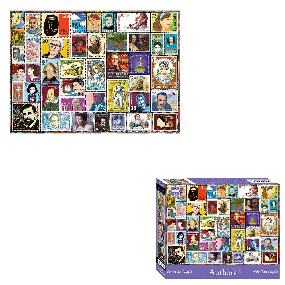 Re-Marks Authors Stamps 1000 Pc Puzzle 26.75"x19.25" USA (NO AMAZON SALES)