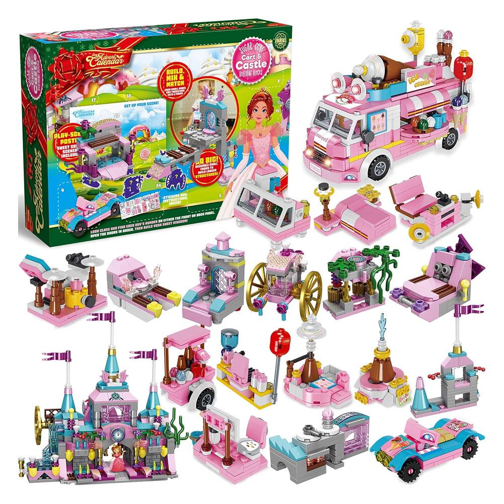 Joyin Advent Calendar 24 Day Sugar Cone Cart & Castle Building Blocks w/Stickers image