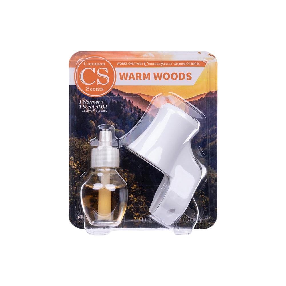 Common Scents Plug In Warmer w/Warm Woods Scented Oil 0.67oz image