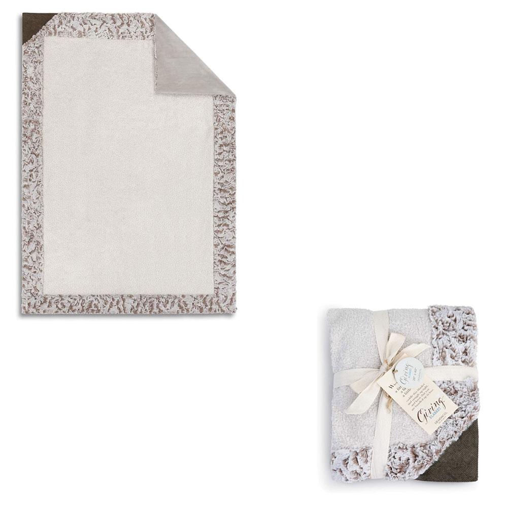 Demdaco Giving Baby Blanket Tan 28x40 Polyester w/Ribbon & Hang Tag NO ONLINE SALES image