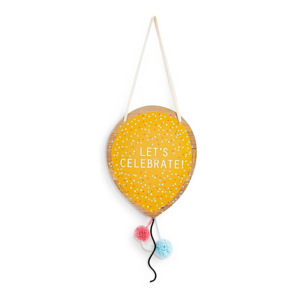 Demdaco Let's Celebrate! Balloon Door Hanger, Wood, Metal 11.5"x22"H NO ONLINE SALES image