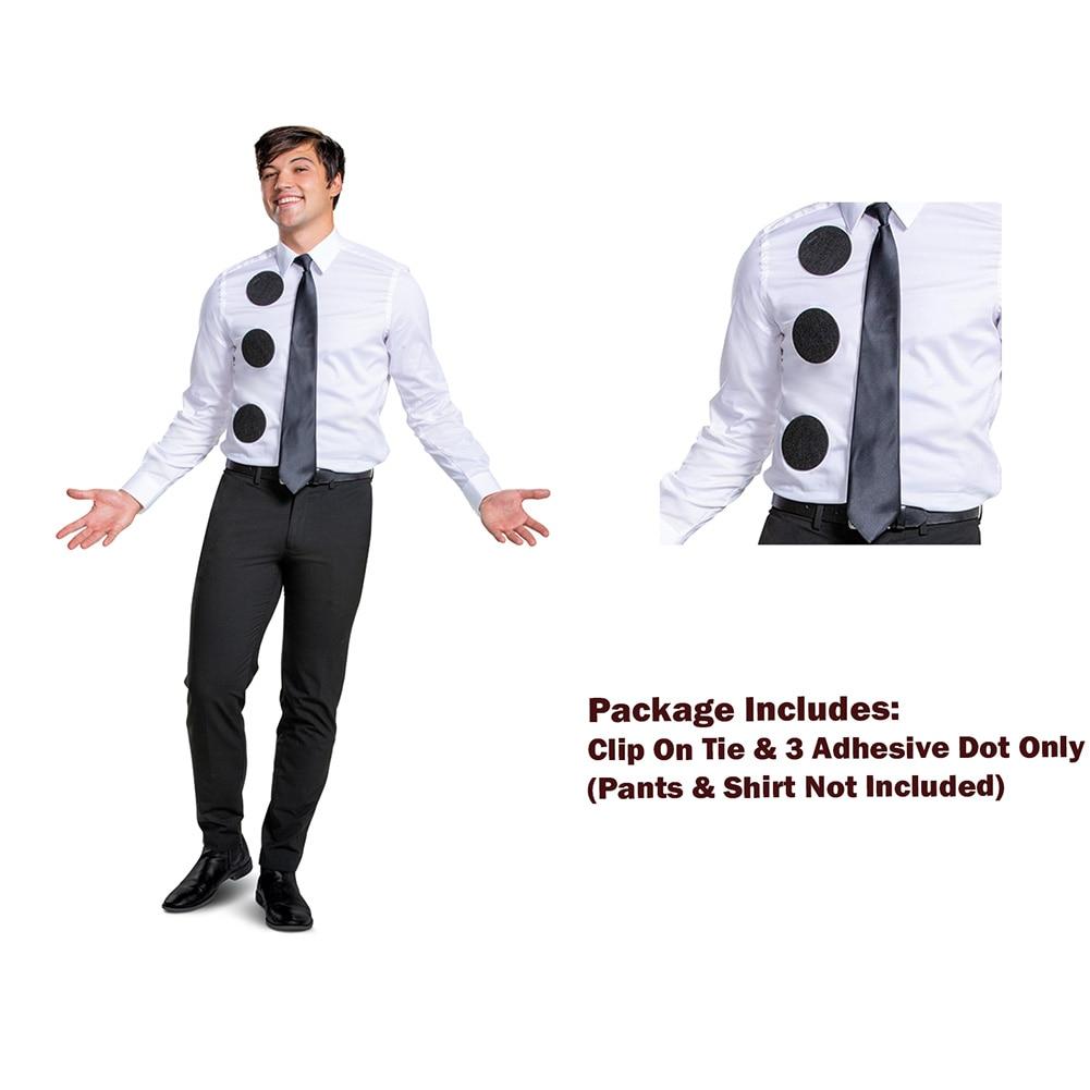 Disguise Jim 3 Hole Accessory Kit, Clip On Tie & 3 Adhesive Dot Only, Adult One Size