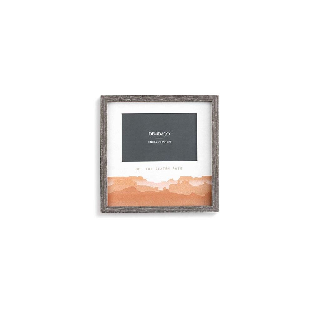 Demdaco Off The Beaten Path Frame 9"x9"H Grey, Holds 4"x6" Photo NO ONLINE SALES image