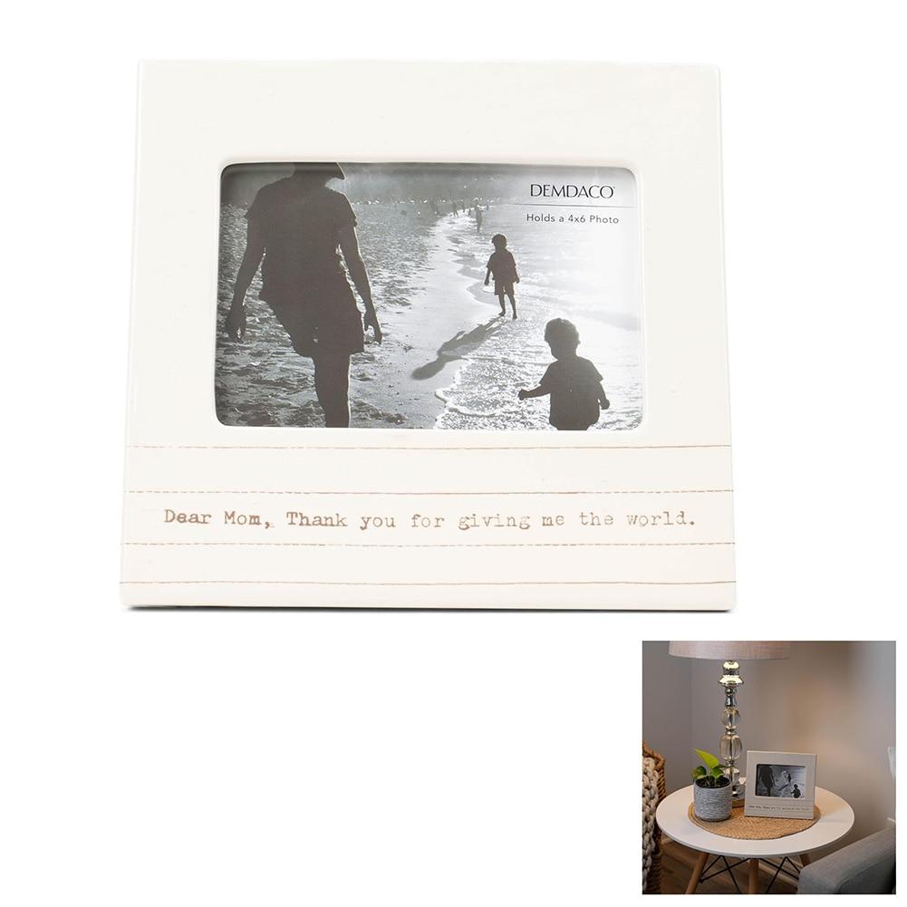 Demdaco Mom Dear You Frame Holds 4"x6" Photo, Table Top, Ceramic, NO ONLINE SALES image