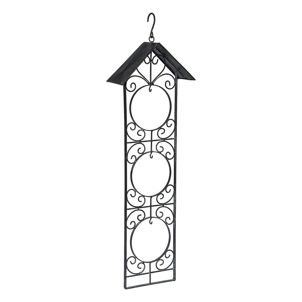 Tanspac Hanging Metal Bird Seed Cake Feeder, Painted Black 7"Wx32"H image