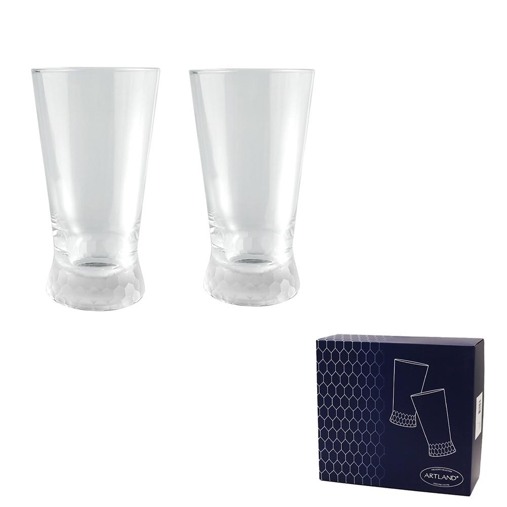 Artland Presscott Lead-Free Crystal Highball Glass, SET/2, 16 oz 3.7"Dx7"H