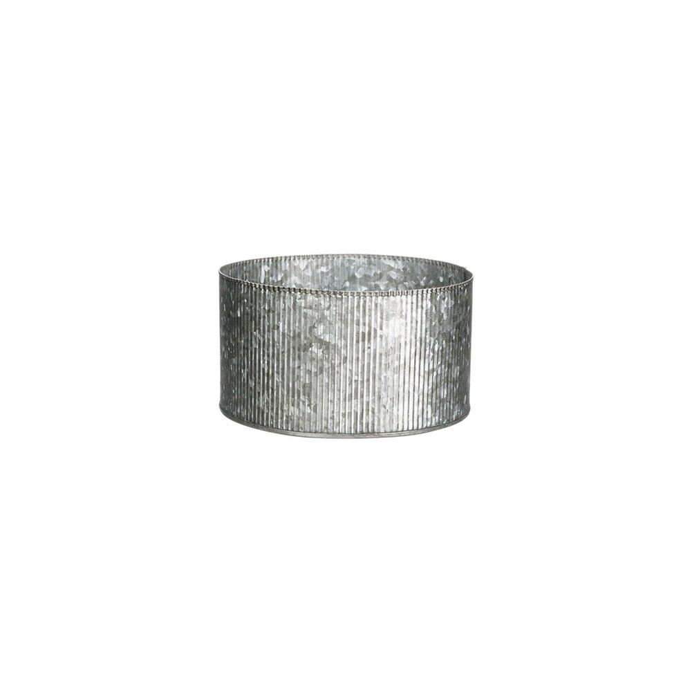 Sullivan Ribbed Metal Galvanized Planter Pot 7.5"L x 7.5"W x 4"H image
