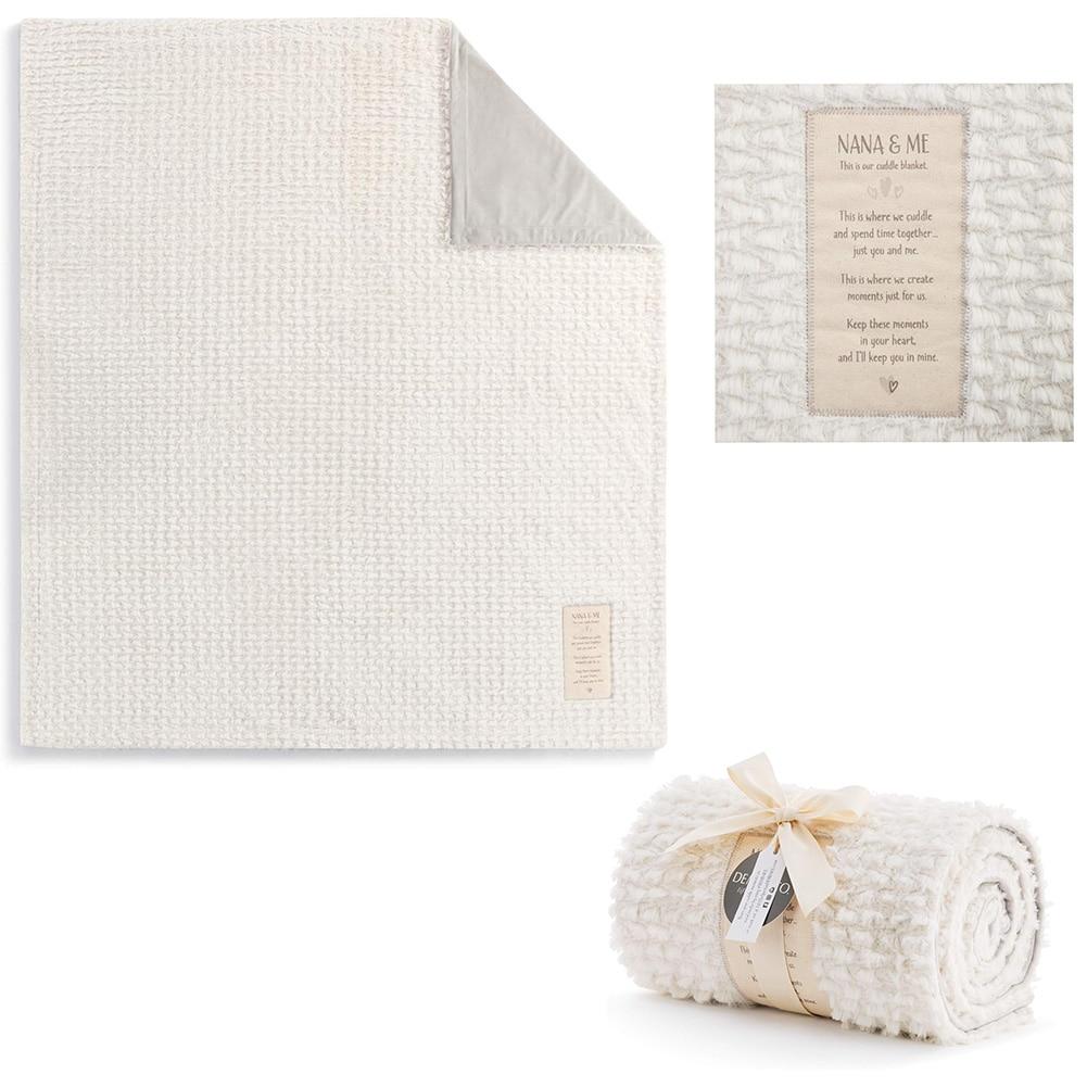 Demdaco Nana And Me Soft Cuddle Blanket, Cream, Polyester, 50"x60" NO ONLINE SALES image