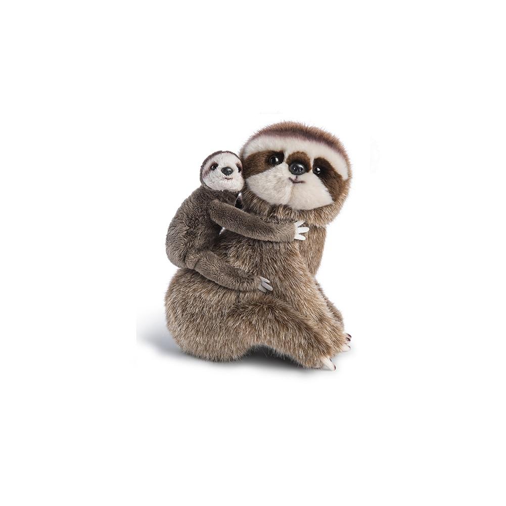 Demdaco Sloth & Baby Stuffed Animal Plush Toy, Fabric, 5" x 6"x9.5"H NO ONLINE SALES image