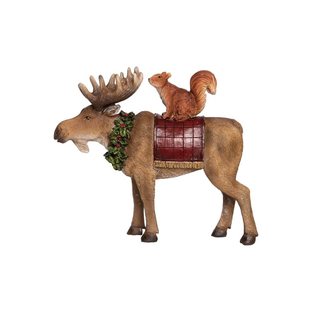 Transpac Resin Moose & Critter Figurine, 5.5"x2"x6"H