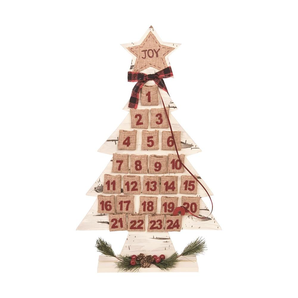 Transpac MDF/Fabric Rustic Advent Tree, 15"x23"H image