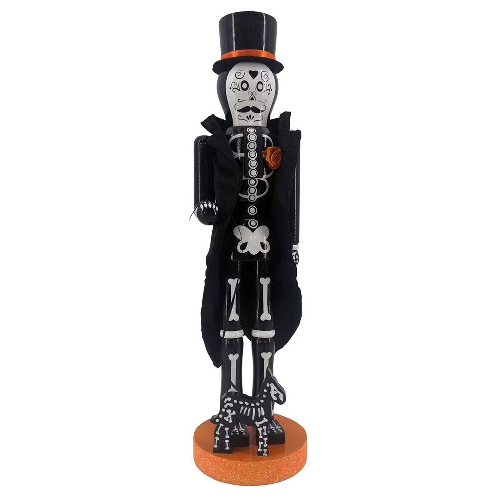 Nutcracker Halloween Day Of The Dead Man Figure, Wood 4"x3.5"x14"H image