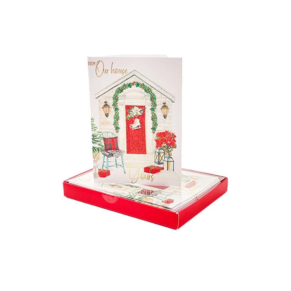 Blueink Our Front Door Christmas Boxed 15 Note Cards w/Envelopes 5"x7" image