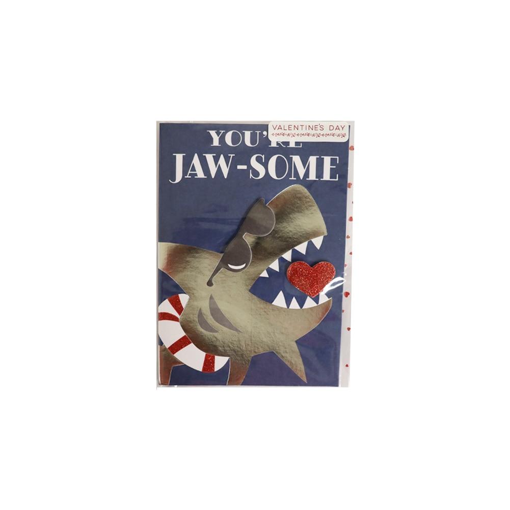 Blueink You're Jaw-some Valentine's Day Folded Greeting Card w/Envelope, 5"x 7" image