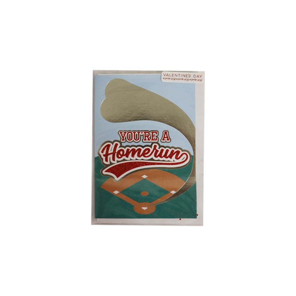 Blueink You're A Homerun Valentine's Day Folded Greeting Card w/Envelope, 5"x 7" image