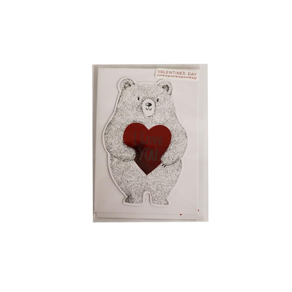 Blueink Beary Much Valentine's Day Folded Greeting Card w/Envelope, 5"x 7" image