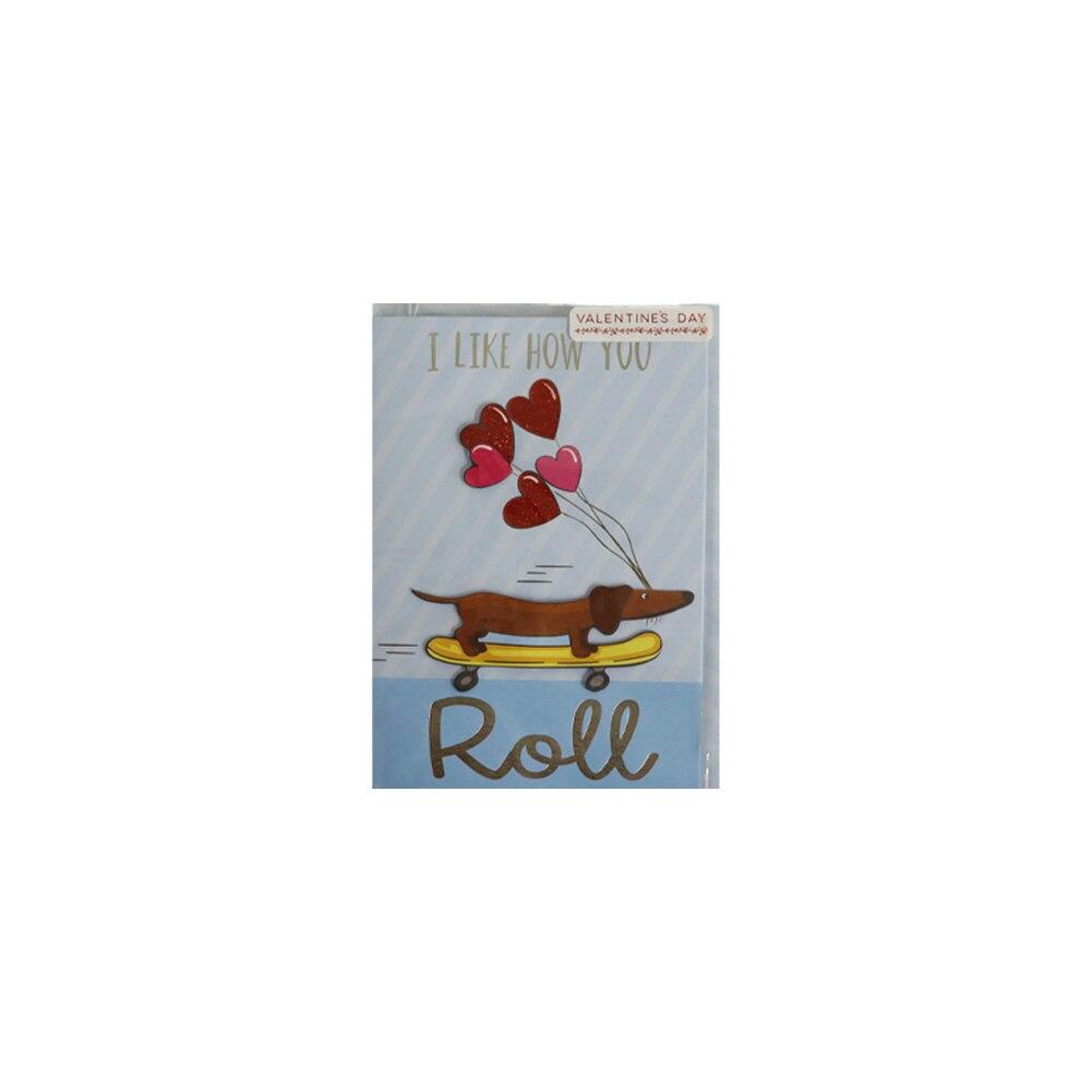 Blueink I Love How You Roll Valentine's Day Folded Greeting Card w/Envelope, 5"x 7" image