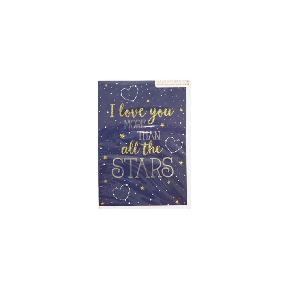 Blueink Love Among Stars Valentine's Day Folded Greeting Card w/Envelope, 5"x7" image