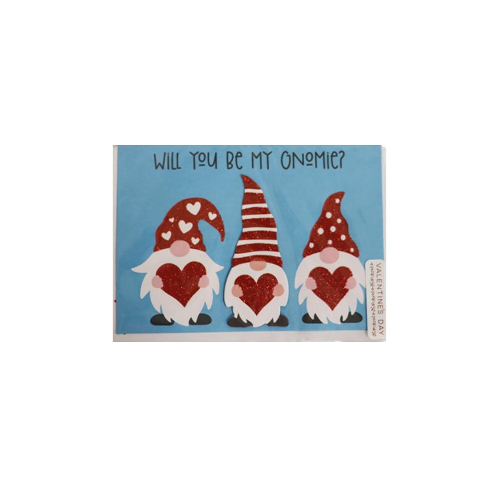 Blueink Will You Be My Gnomie Valentine's Day Folded Greeting Card w/Envelope, 5" x 7" image