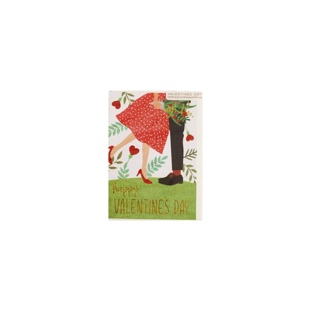 Blueink Valentine Couple Valentine's Day Folded Greeting Card w/Envelope, 5"x7" image