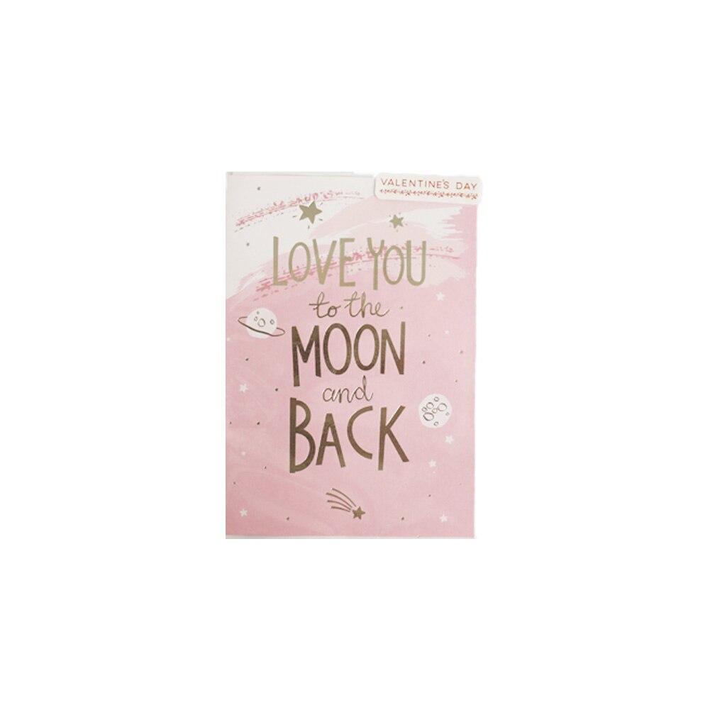 Blueink Love You To the Moon Valentine's Day Folded Greeting Card w/Envelope, 5"x 7" image