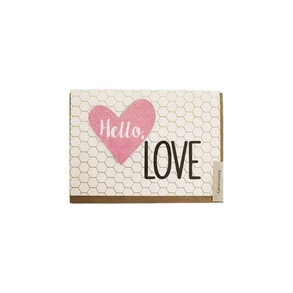 Blueink Hello Love Valentine's Day Folded Greeting Card w/Envelope, 5"x7" image