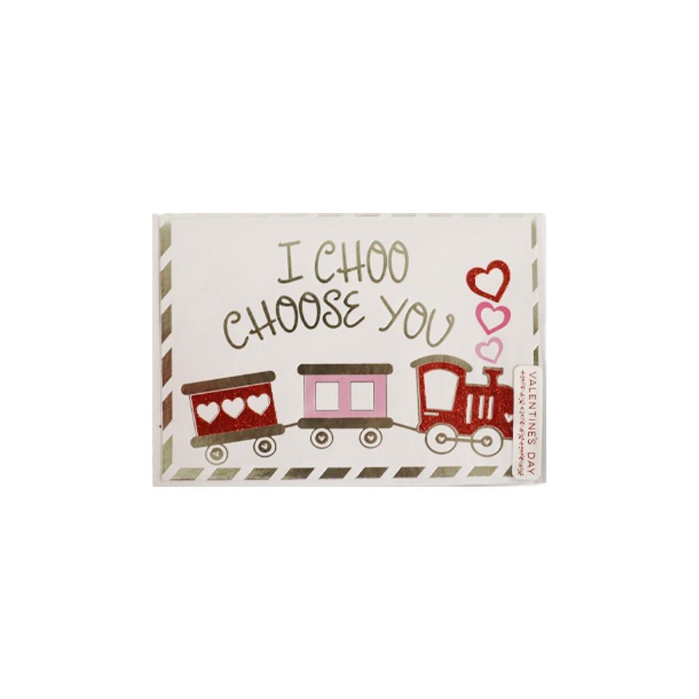 Blueink I Choo Choose You Valentine's Day Folded Greeting Card w/Envelope, 5" x7" image