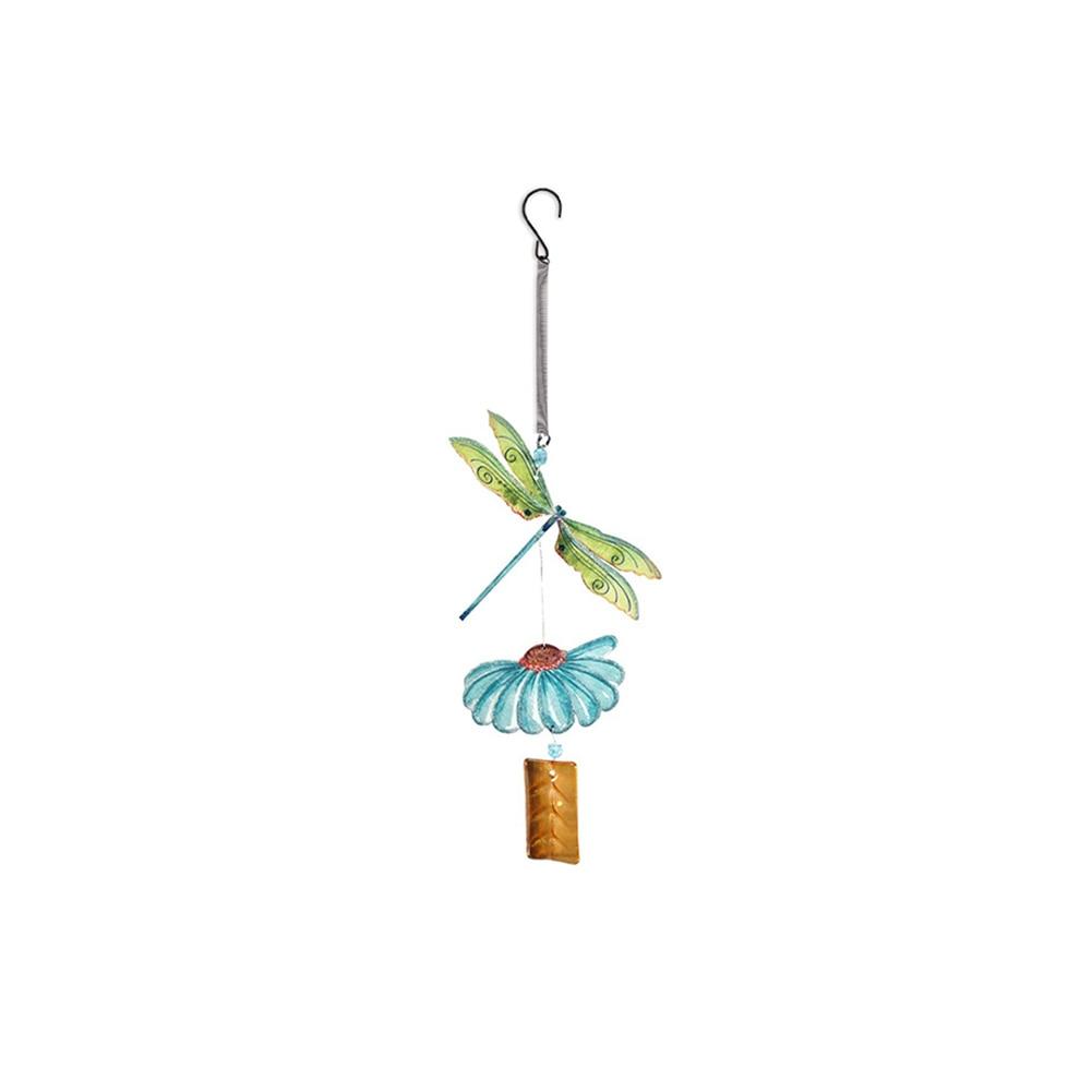 Sunset Vista Dragonfly Bouncy Hanging Garden Ornament, Metal, 5"x11"H