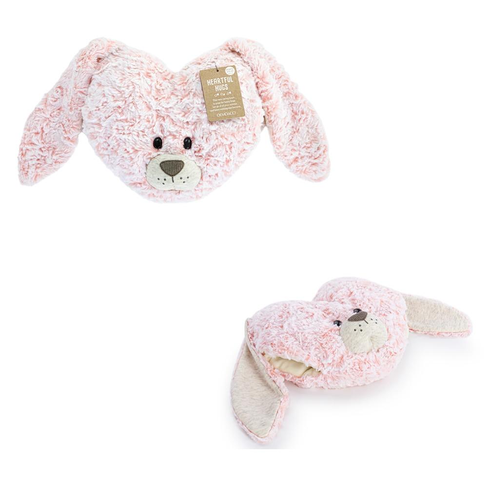 Demdaco Heartful Hugs Weighted Heart Plush Animal, Bunny, 10"x8"H NO ONLINE SALES image