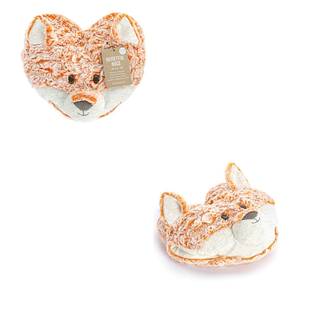 Demdaco Heartful Hugs Weighted Heart Plush Animal, Fox , Polyester, 10x8"H NO ONLINE SALES image