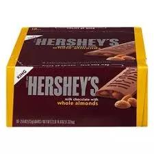 Hershey's Milk Chocolate With Almonds King Size 2.6oz,18ct image