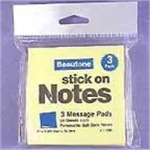 STICK ON notes 3x3 Yellow 3pk image